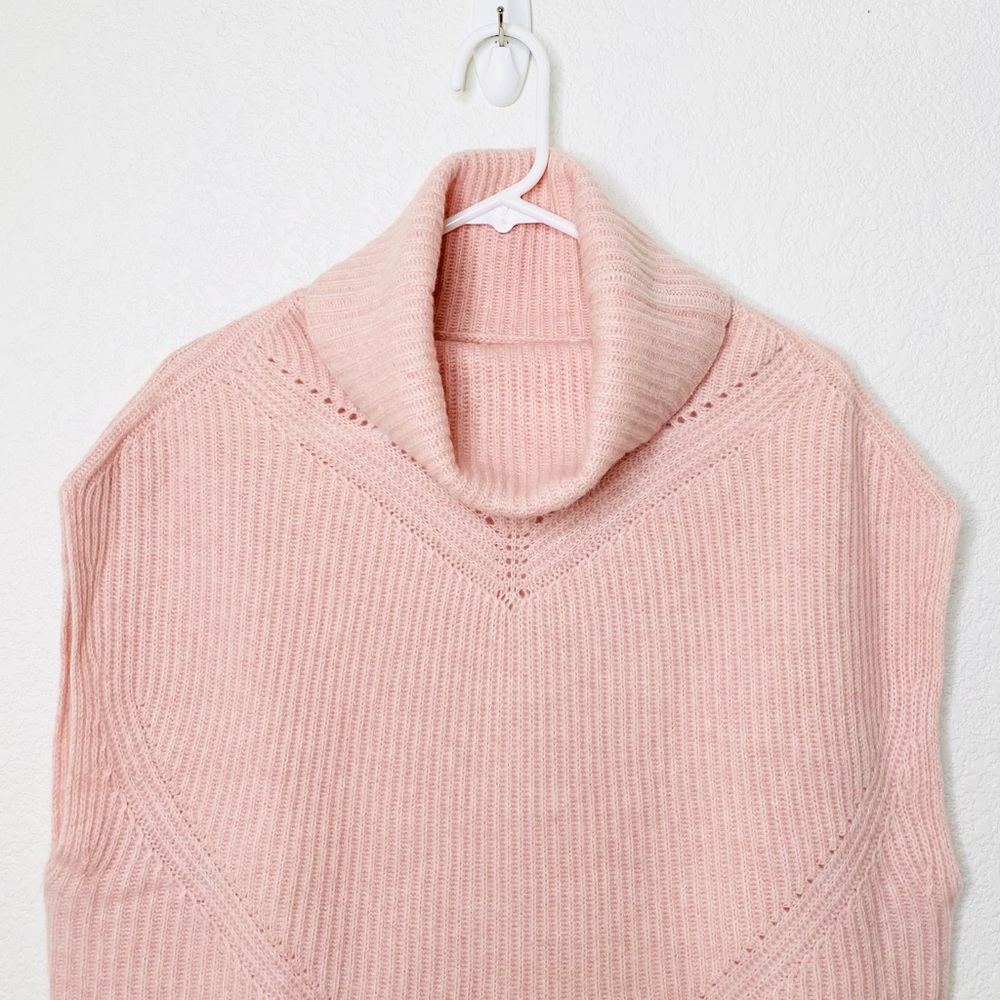 By Anthropologie Cowl-Neck Cashmere Sweater Vest in Pink Rose - Picture 5 of 9